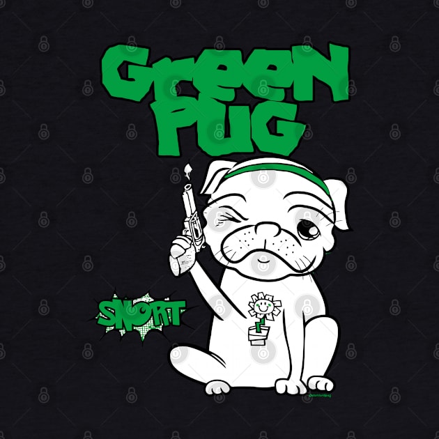 Green pug by darklordpug